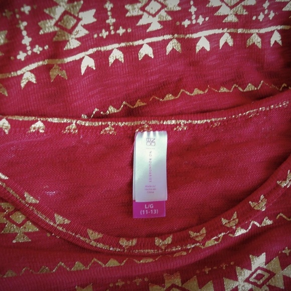 Long Sleeve Red & Gold Christmas Top Size L - Picture 8 of 8